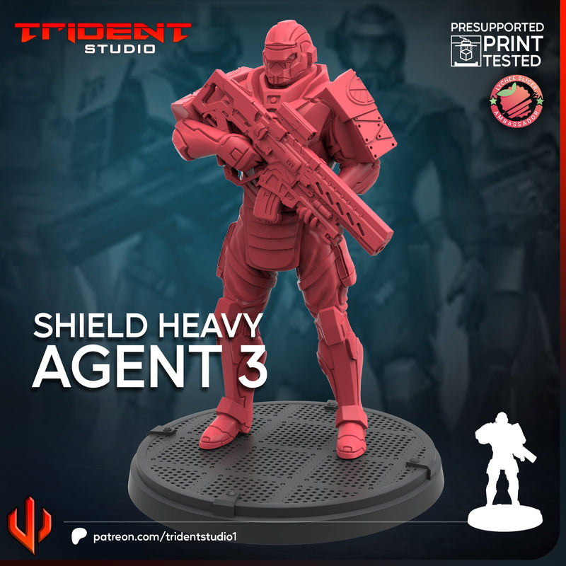SHIELD HEAVY AGENT - Marvel MCP-Compatible 40mm Resin Miniature