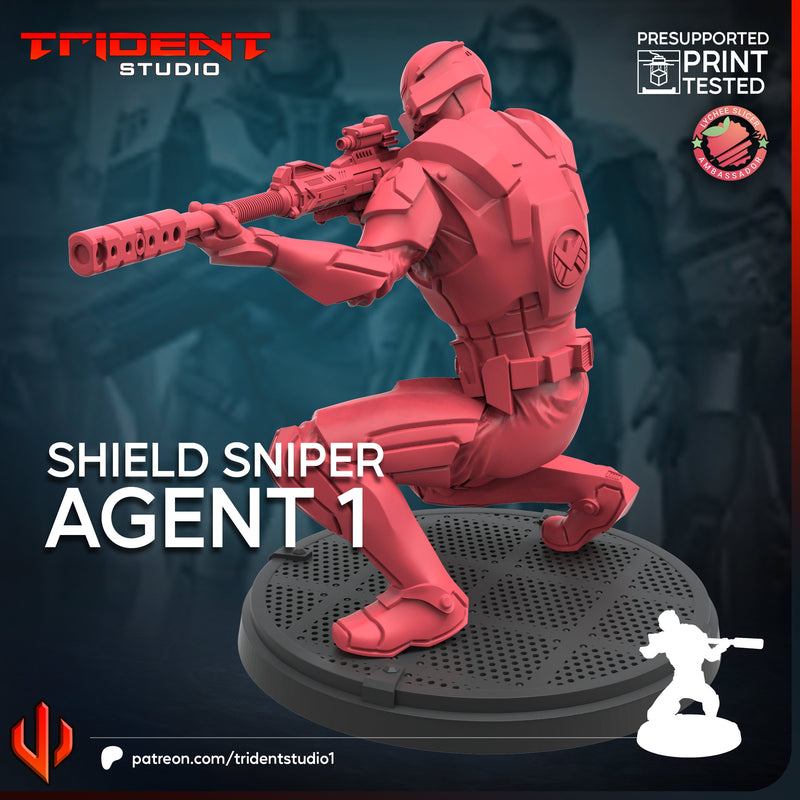 SHIELD SNIPER AGENT - Marvel MCP-Compatible 40mm Resin Miniature