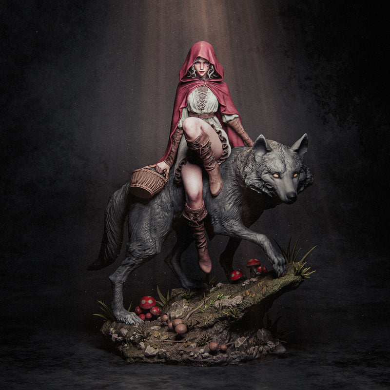 Red Riding Hood Resin Statue - view 3