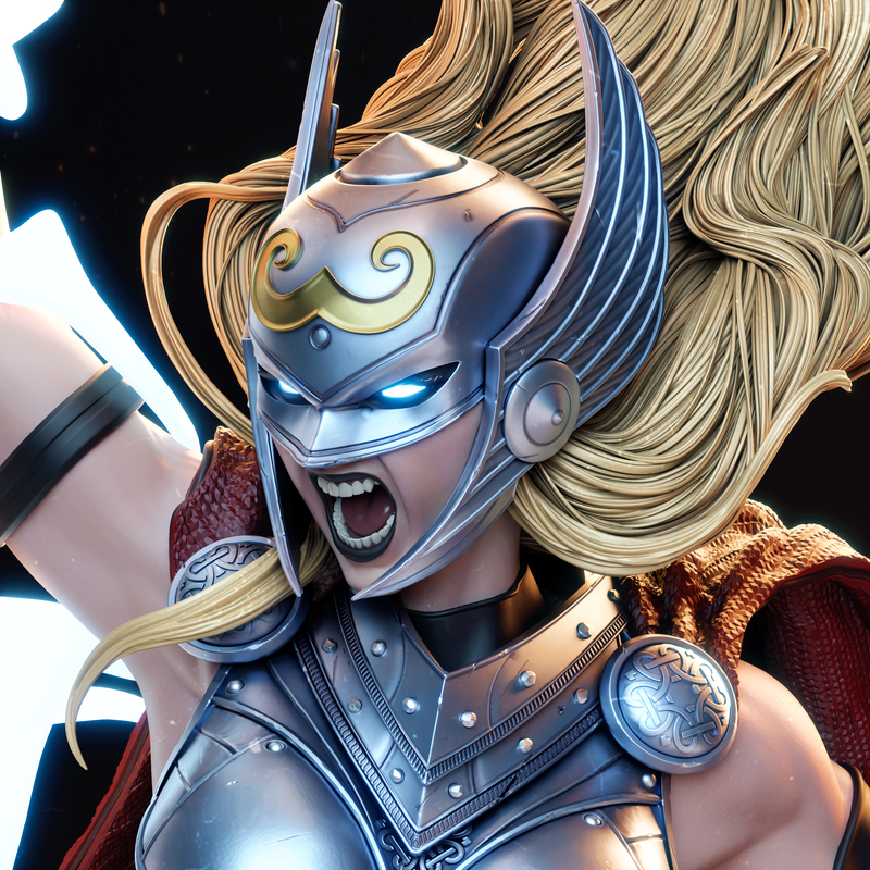Lady Thor Resin Statue - view 2