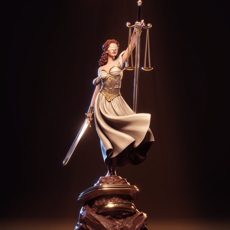 Justice Resin Statue - view 3