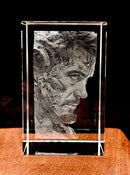 Iron Man Tony Stark Portrait 3D Crystal Engraving – K9 Optical Laser Display