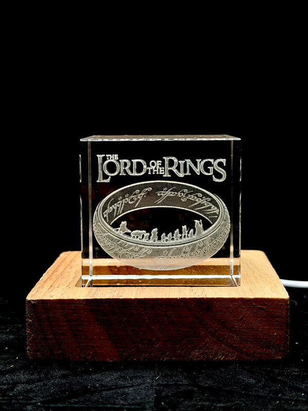 Lord of the Rings One Ring 3D Crystal Engraving – Fantasy Laser Crystal Display