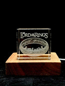 Lord of the Rings One Ring 3D Crystal Engraving – Fantasy Laser Crystal Display