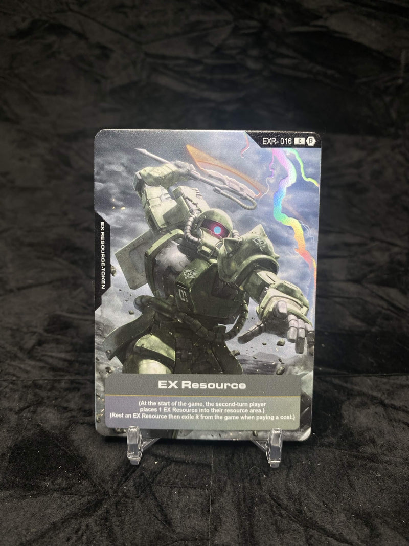 Zaku Lightning EX Resource textured foil proxy card for Gundam TCG style decks