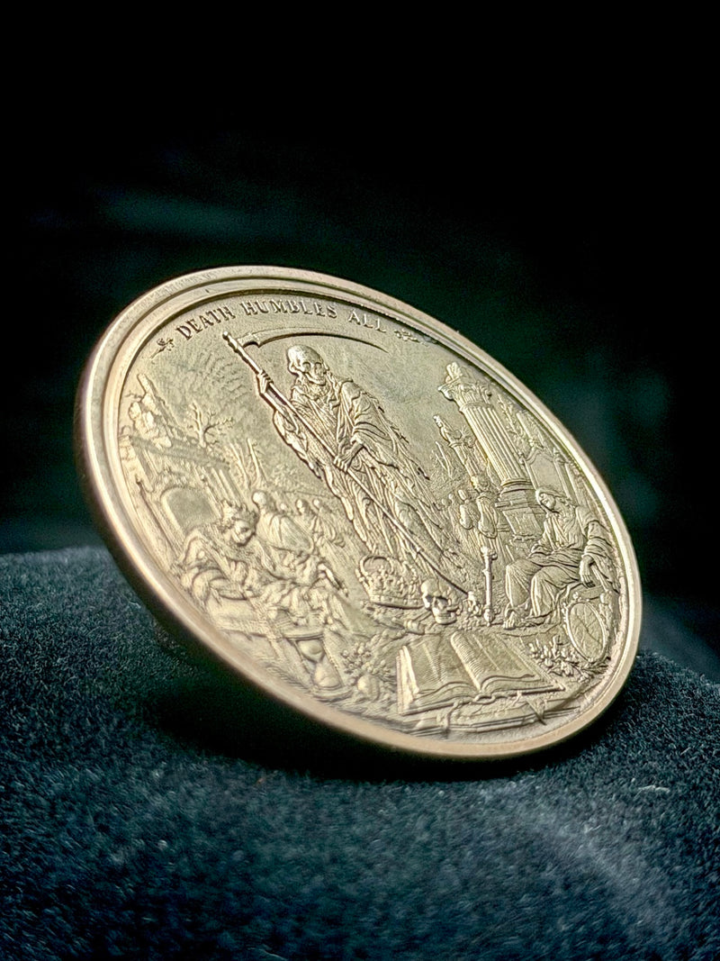 Death Humbles All Memento Mori Coin 40mm Reaper Engraved Art Medallion