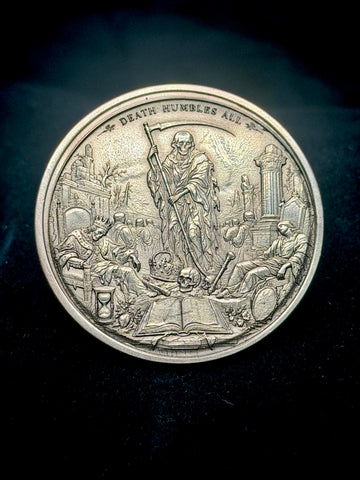 Death Humbles All Memento Mori Coin 40mm Reaper Engraved Art Medallion