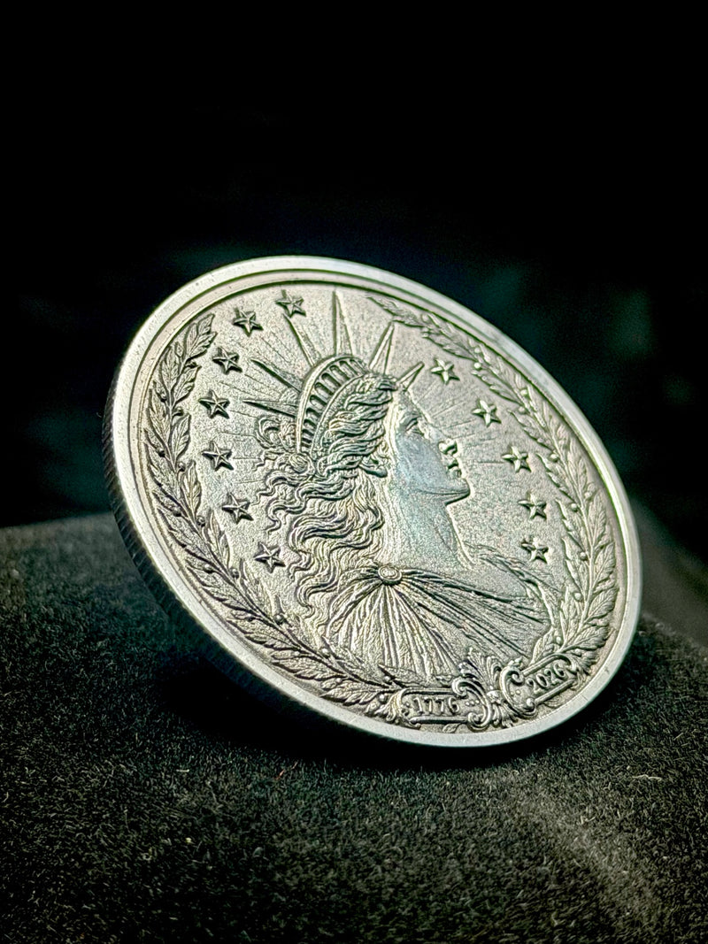 Liberty 1776 2026 Coin 40mm Engraved Americana Patriotic Art Medallion