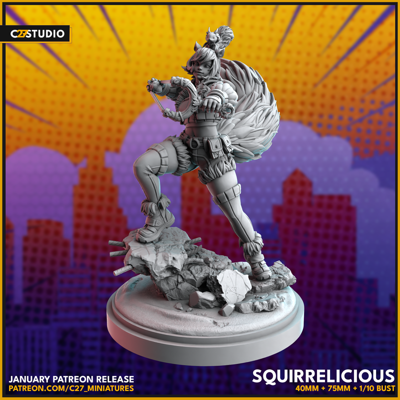 Squirrel Girl (Marvel Rivals) 40mm Scale Miniature | Crisis Protocol Proxy | C27