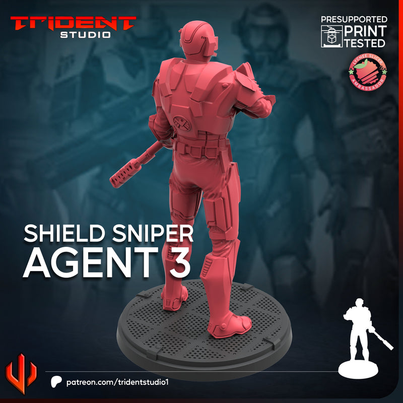 SHIELD SNIPER AGENT - Marvel MCP-Compatible 40mm Resin Miniature