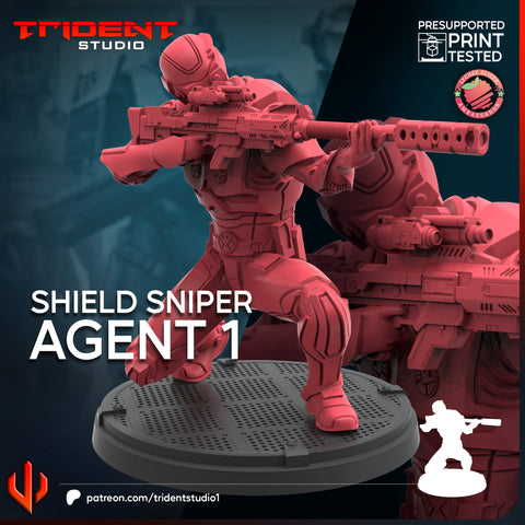 SHIELD SNIPER AGENT - Marvel MCP-Compatible 40mm Resin Miniature