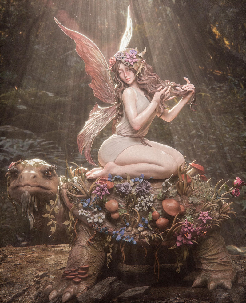 Fairy Blossom Resin Statue - view 3