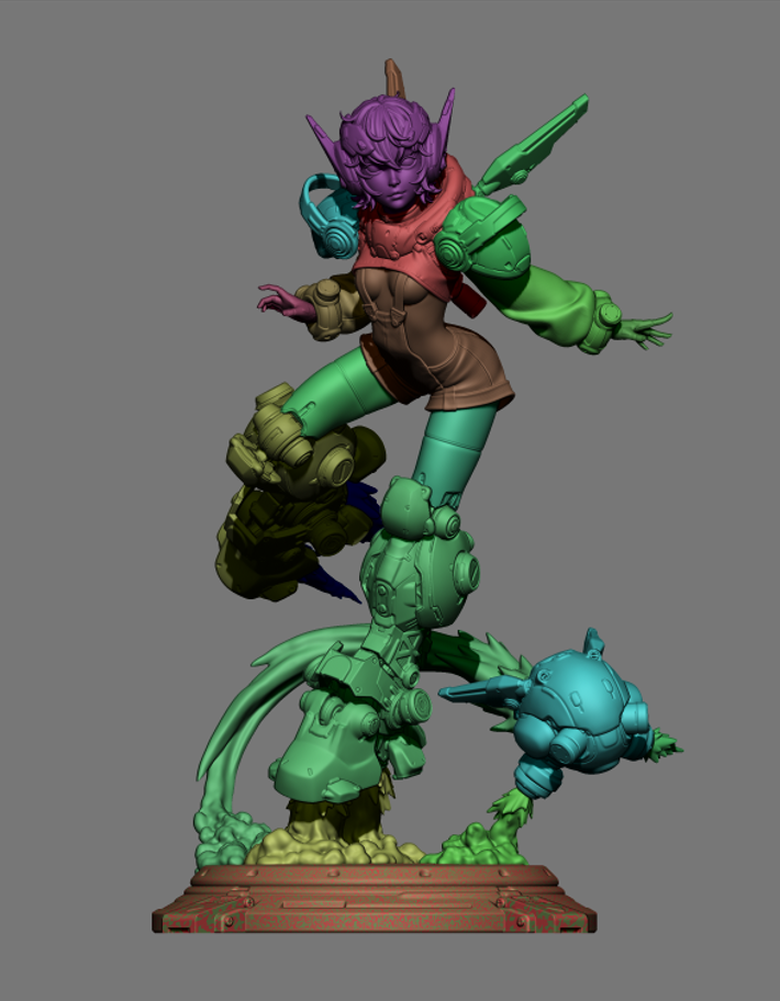 Nillai and BBlue Resin Statue - view 7
