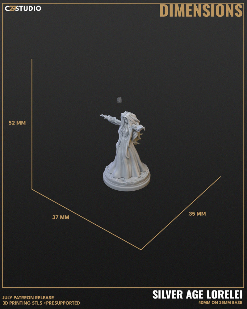 Silver Age Lorelei - Marvel MCP-Compatible Resin Miniature