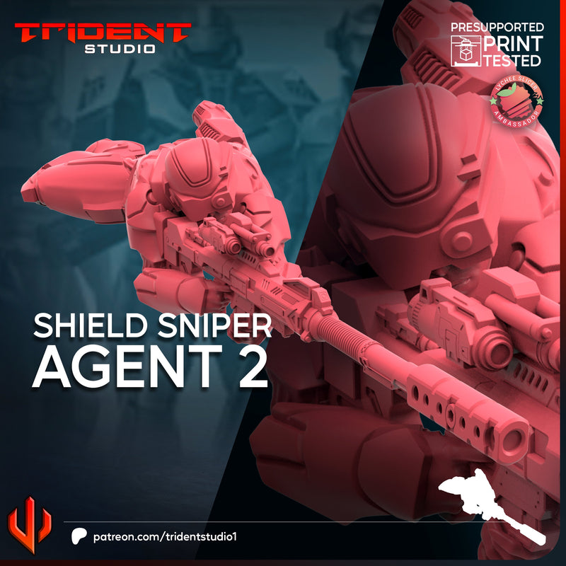 SHIELD SNIPER AGENT - Marvel MCP-Compatible 40mm Resin Miniature