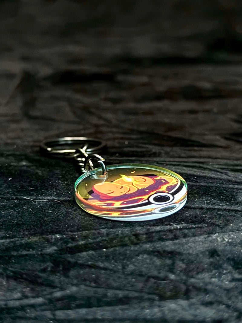 Charmander Pokeball Acrylic Keychain