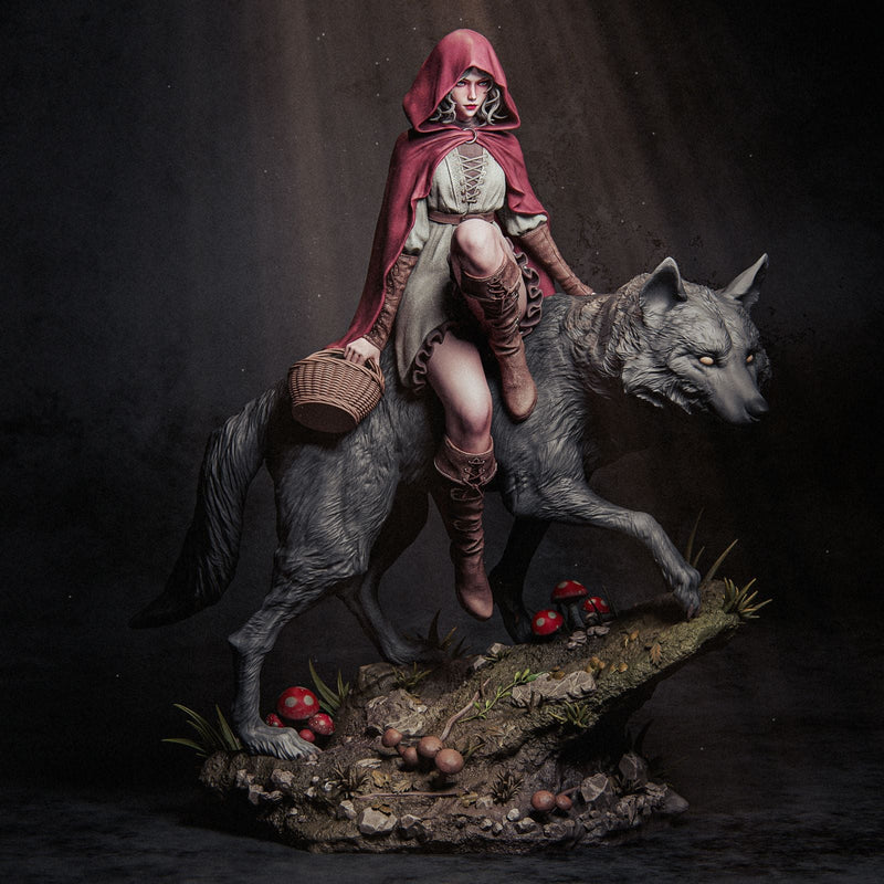 Red Riding Hood Resin Statue - view 4