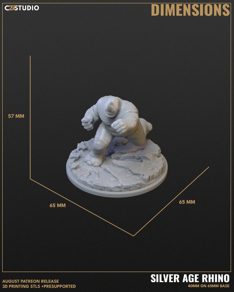 Silver Age Rhino - Marvel MCP-Compatible Resin Miniature