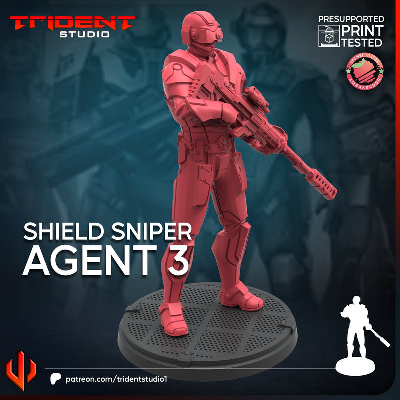 SHIELD SNIPER AGENT - Marvel MCP-Compatible 40mm Resin Miniature
