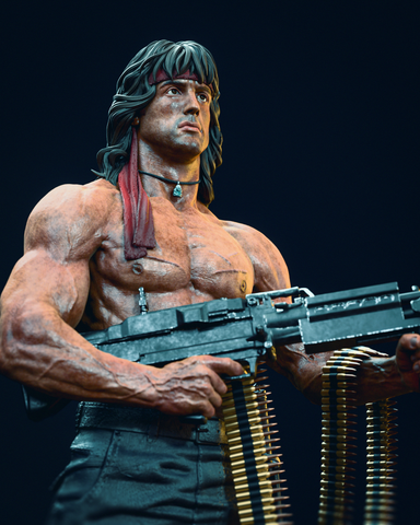 Rambo Resin Statue - view 1