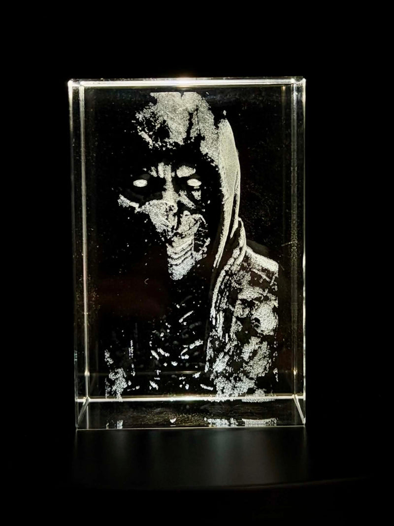 Scorpion Mortal Kombat Crystal Engraving – Gaming Laser Crystal Display