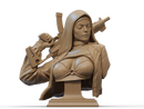 Nun with Gun Resin Bust - view 1