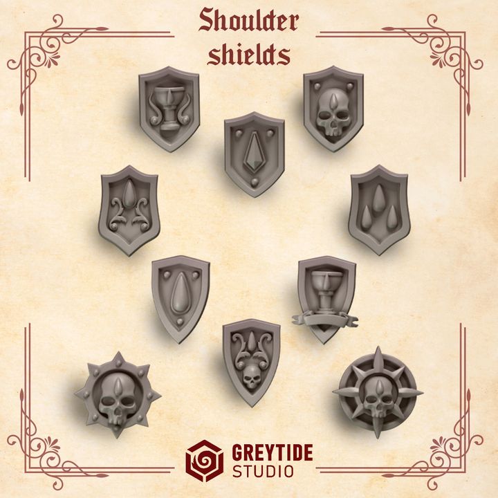 Crimson Lords Shoulder Shields Decoration