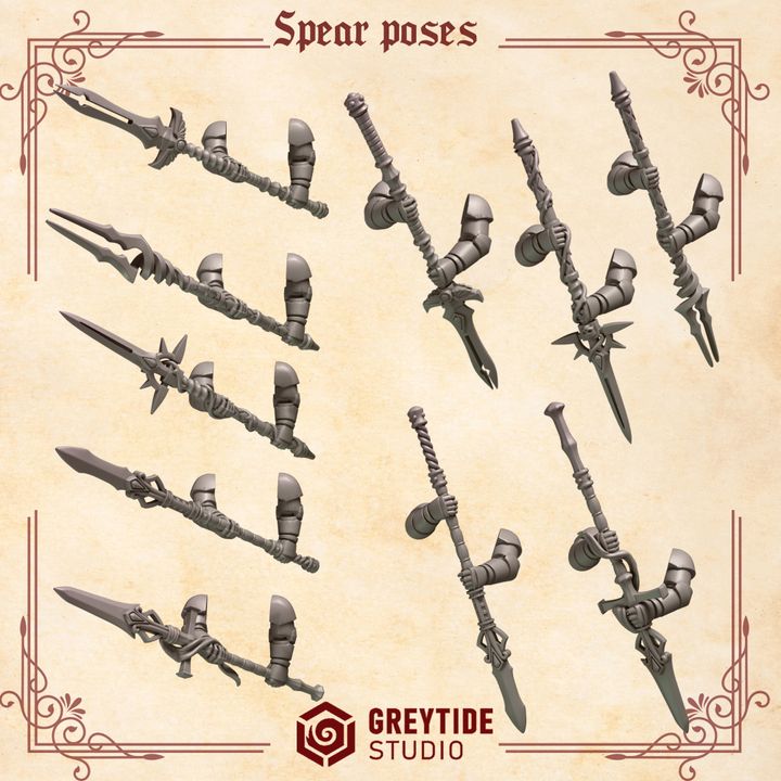Crimson Lords Spears Poses