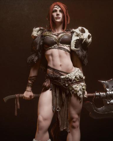 Barbarian Queen Resin Statue - view 1