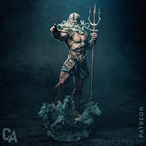Poseidon Resin Statue - view 1