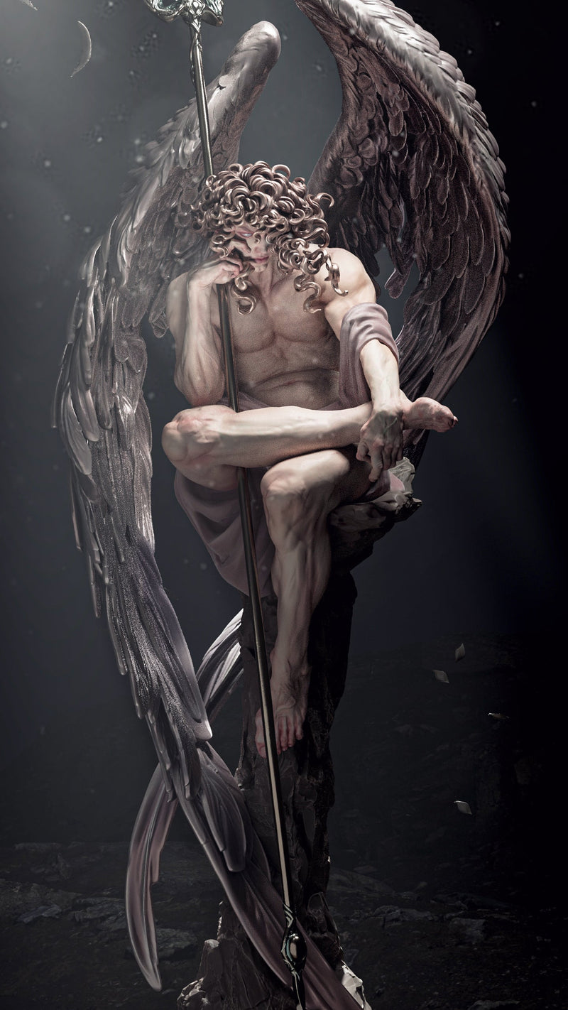 Fallen Angel Resin Statue - view 3