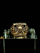 Skull & Bones Relic Ring hand-cast ancient brass front view