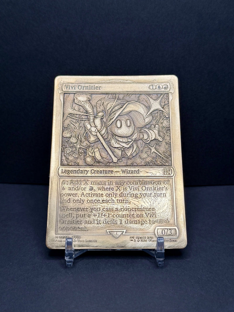 Actual engraving example - Vivi engraved metal trading card