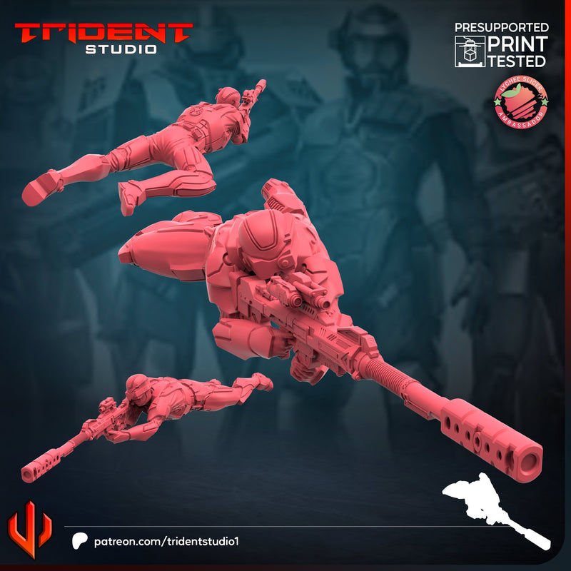 SHIELD SNIPER AGENT - Marvel MCP-Compatible 40mm Resin Miniature