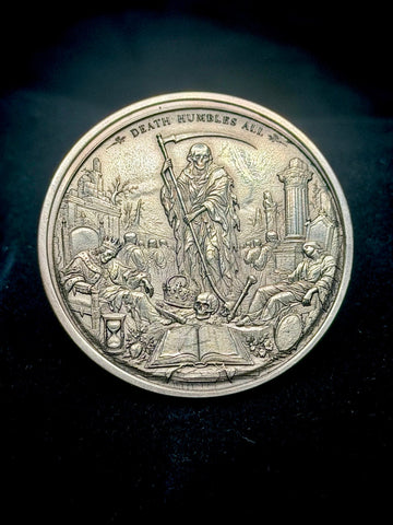 Death Humbles All Reaper Coin 40mm Engraved Memento Mori Art Medallion