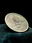 Defiant 1776 Coin 40mm Engraved Liberty Skull Tricorn Patriotic Medallion
