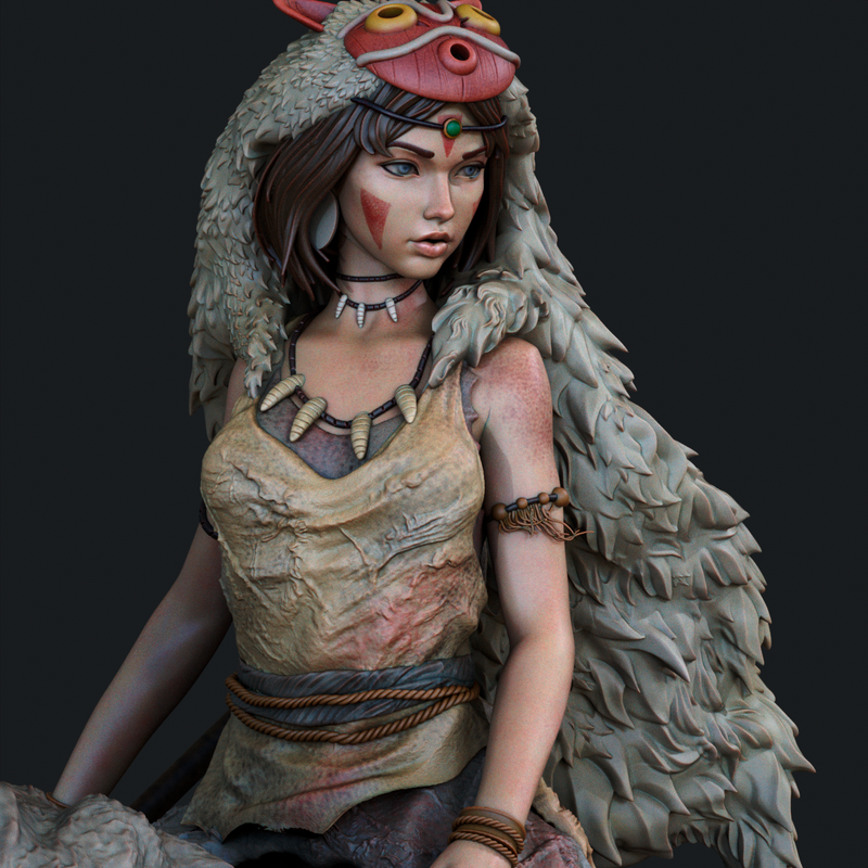 Princess Mononoke Resin Statue - view 4