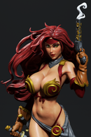 Red Monika Resin Statue - view 1