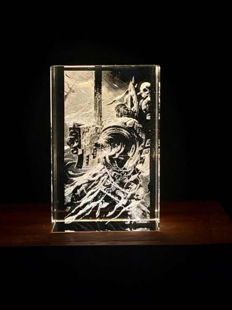 Dark Angel Crystal Engraving – Warhammer 40K Laser Crystal Display
