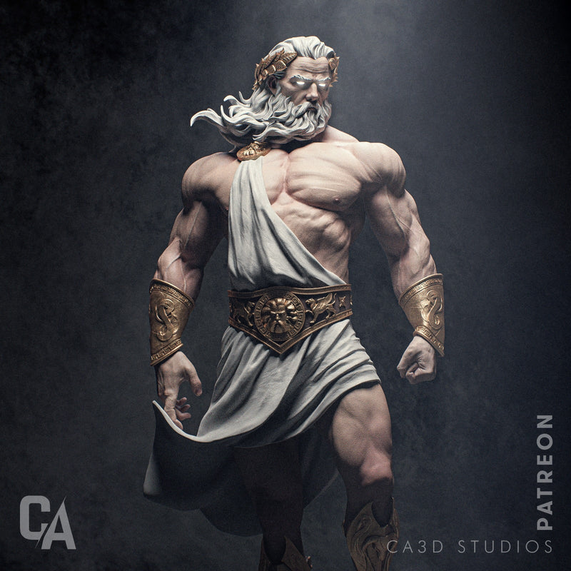 Zeus Resin Statue - view 3