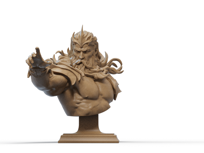 Poseidon Resin Bust - view 1