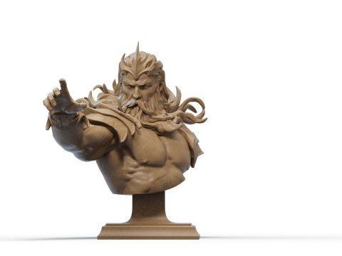 Poseidon Resin Bust - view 1