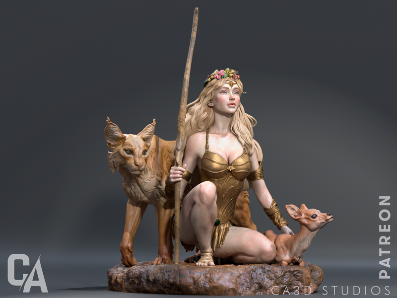 Artemis Resin Statue - view 5