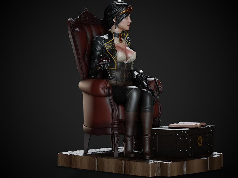 Lady Mechanika Resin Statue - view 3