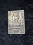 Actual engraving example - Nico Robin engraved metal trading card