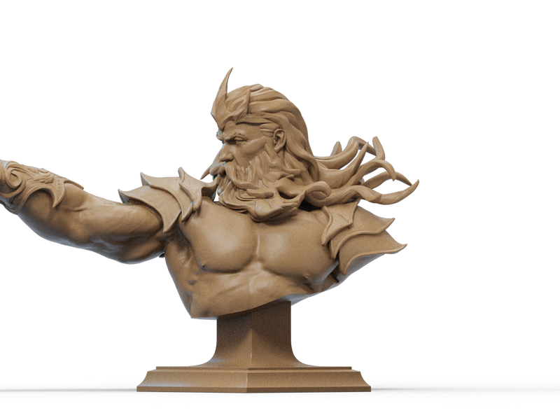 Poseidon Resin Bust - view 3