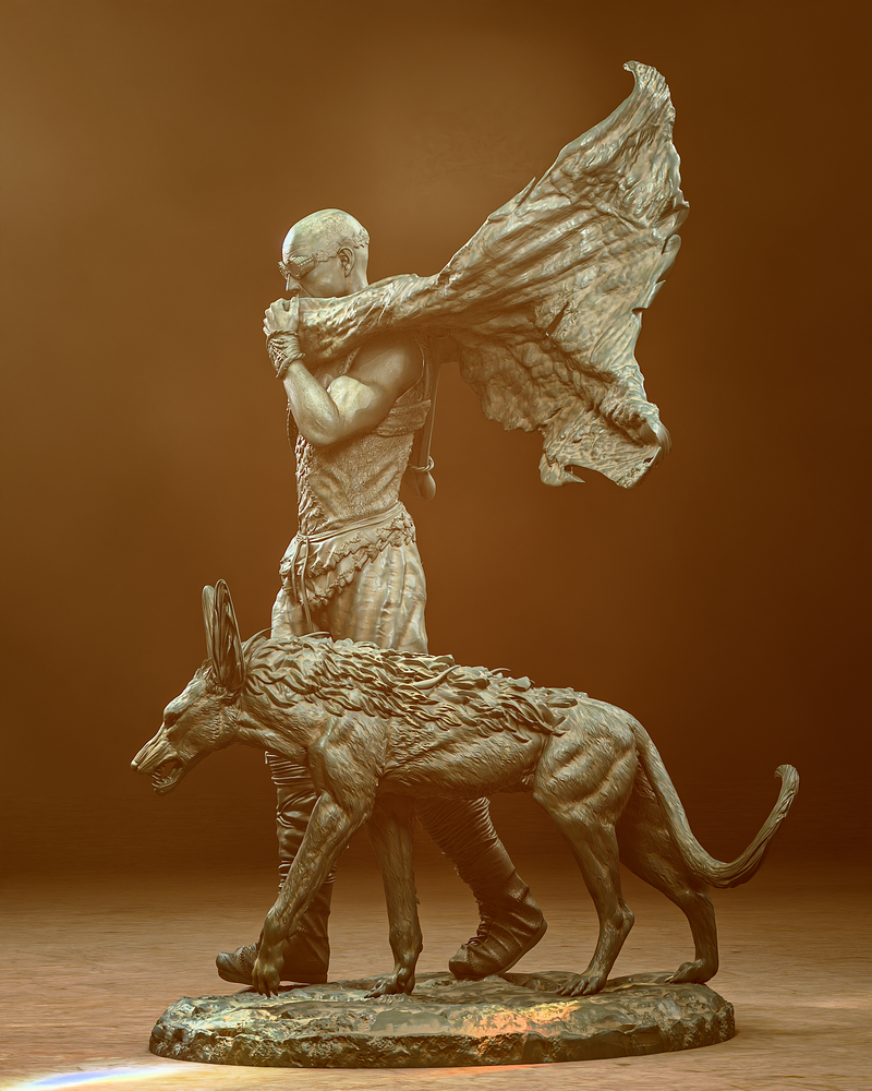Riddick with Jackal Resin Statue - view 5