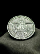 Female Samurai Warrior Coin 40mm Zinc Engraved Katana EDC Art Medallion