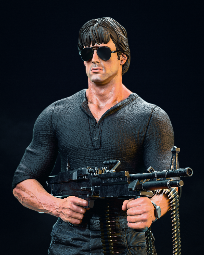 Rambo Resin Statue - view 3