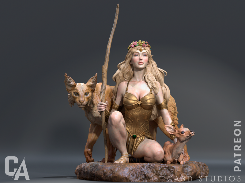 Artemis Resin Statue - view 4